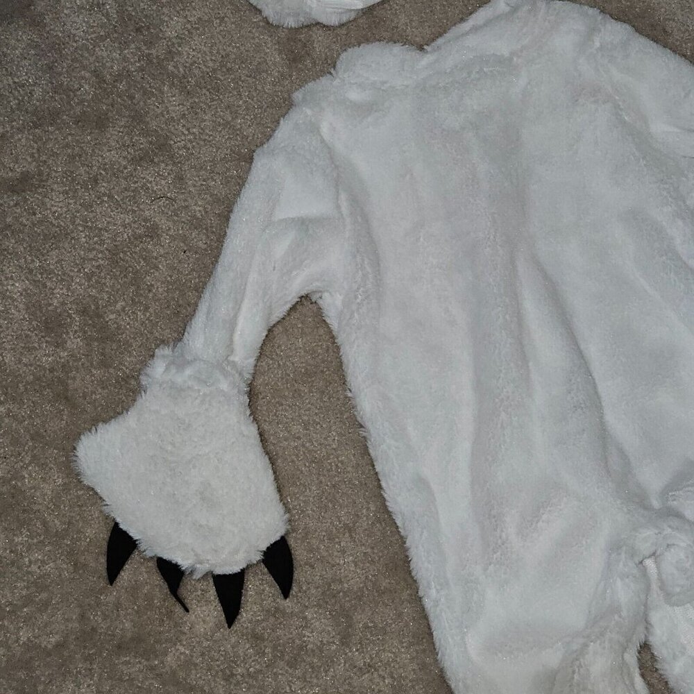Polar Bear Cub Costume Halloween Infant 6-12 Months Outfit Headpiece Purple Ears - Picture 3 of 10
